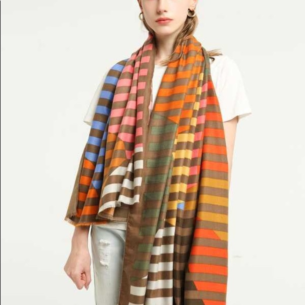 Colorful blanket scarf